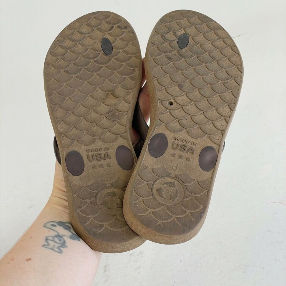 Okabashi Shoreline Flip Flop Thong Slippers Womens 6 Brown Casual Slip Resistant - Picture 5 of 7